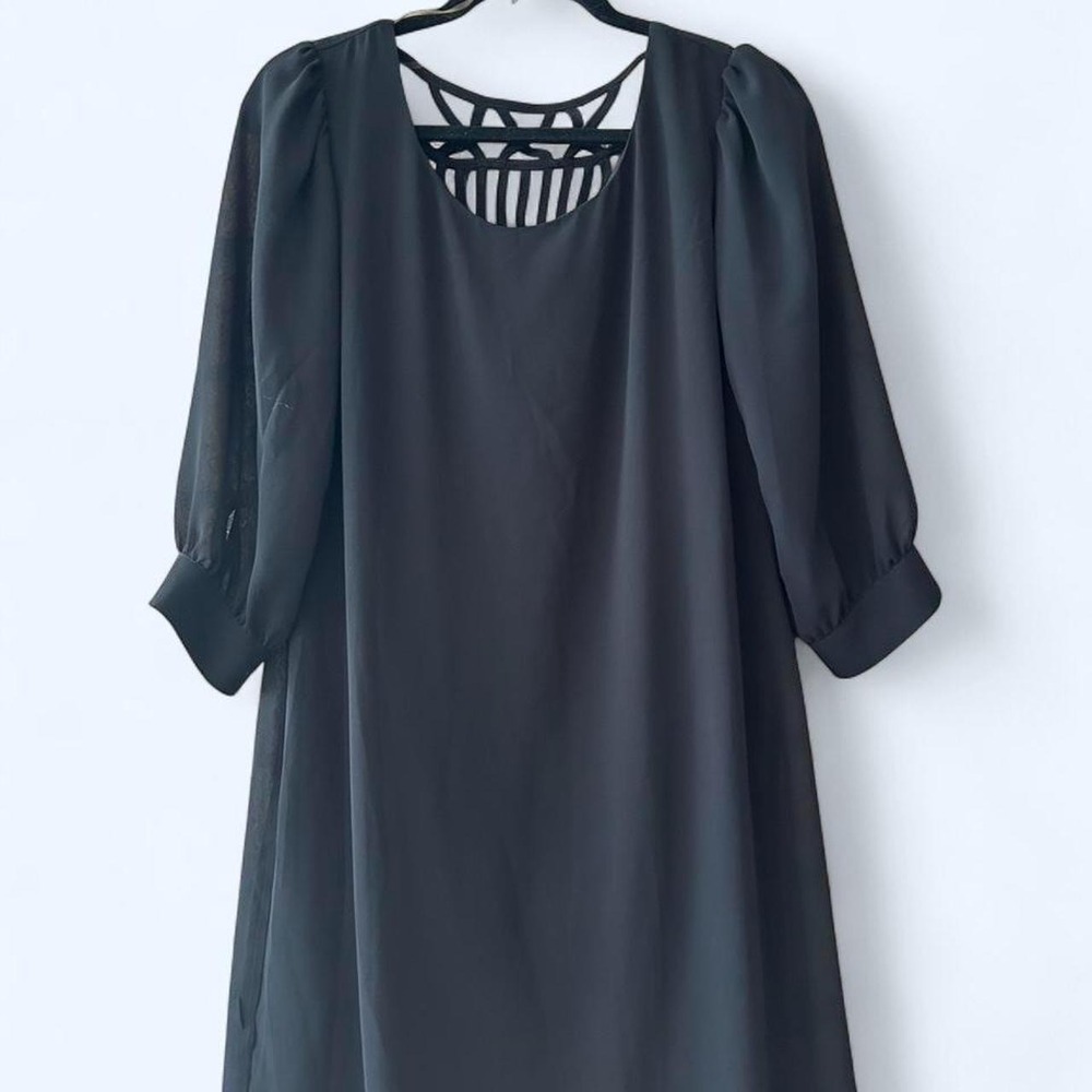 Goth Romantic Dress by HeartSoul Lattice-Back Practical Magic 3/4 sleeve size L